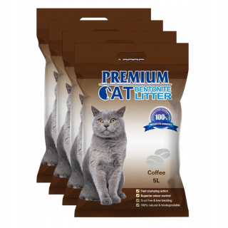 Prémiové bentonitové stelivo Cat Clumping - Káva pre mačky s vôňou 5L